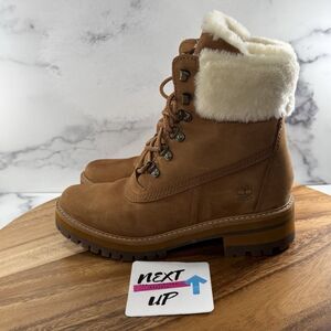 Womens size 7-Timberland Courmayer Valley 6" Tan Brown Waterproof Faux Fur Boots